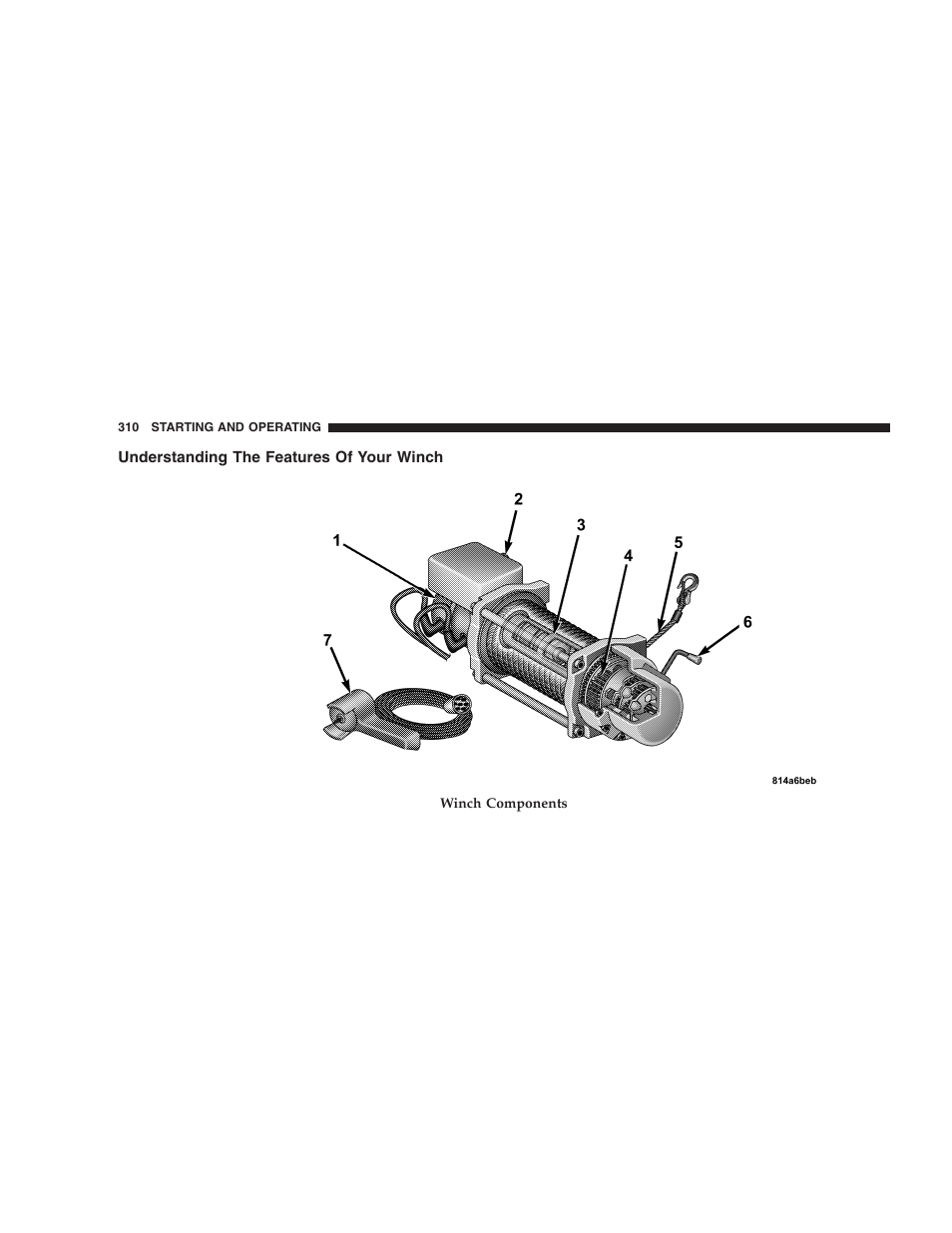 Understanding the features of your winch, Understanding the features of your, Winch | Dodge 2009 Ram 1500 User Manual | Page 312 / 532