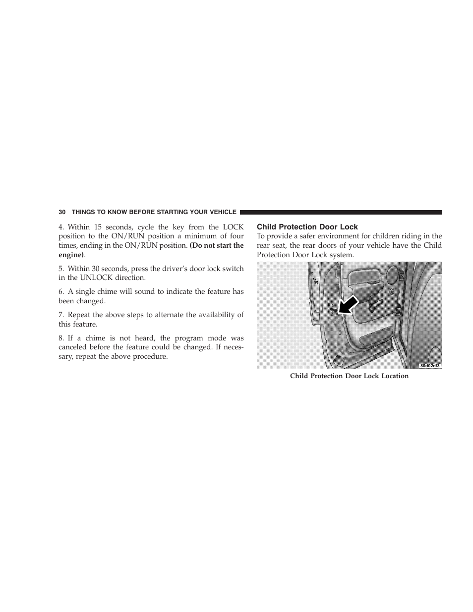 Child protection door lock | Dodge 2009 Ram 1500 User Manual | Page 32 / 532