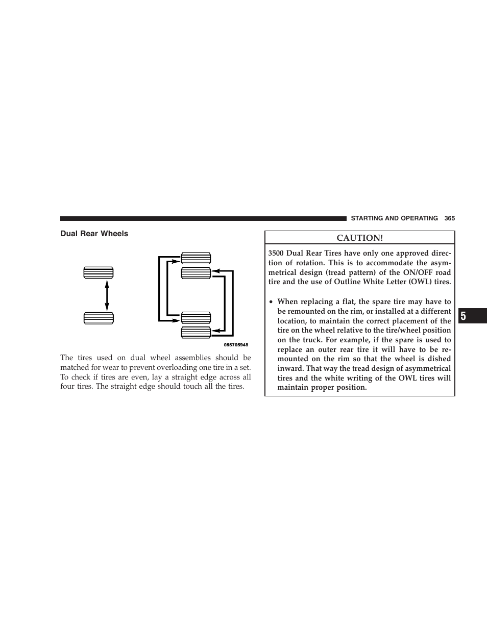 Dual rear wheels | Dodge 2009 Ram 1500 User Manual | Page 367 / 532