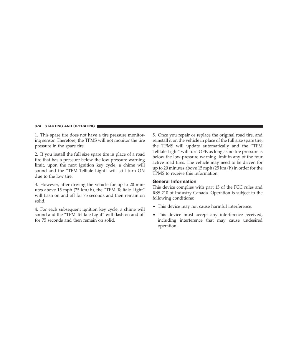 General information | Dodge 2009 Ram 1500 User Manual | Page 376 / 532