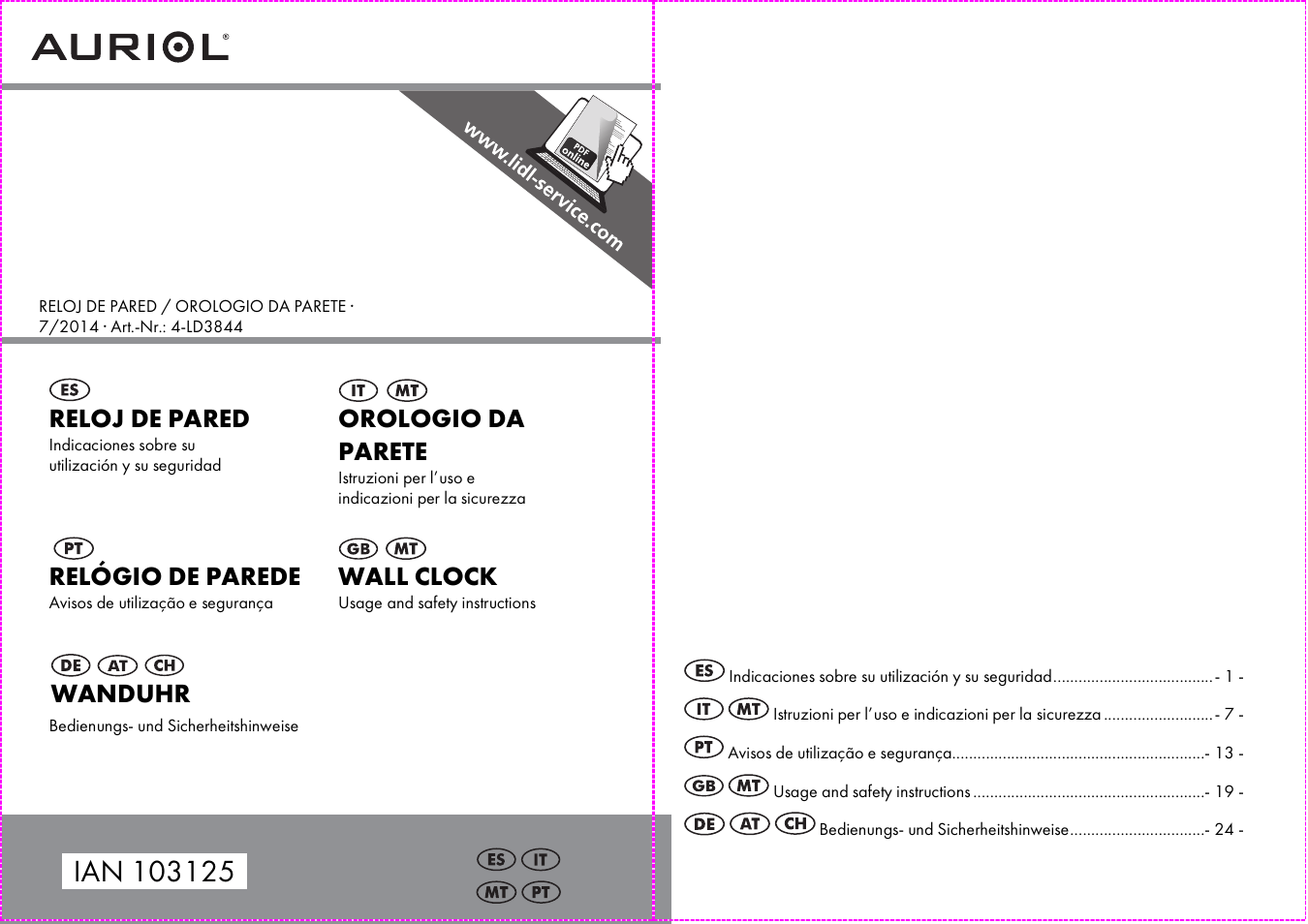 Auriol 4-LD3844 User Manual | 16 pages