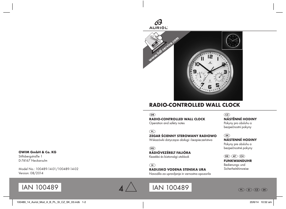 Auriol 100489-14-xx User Manual | 34 pages