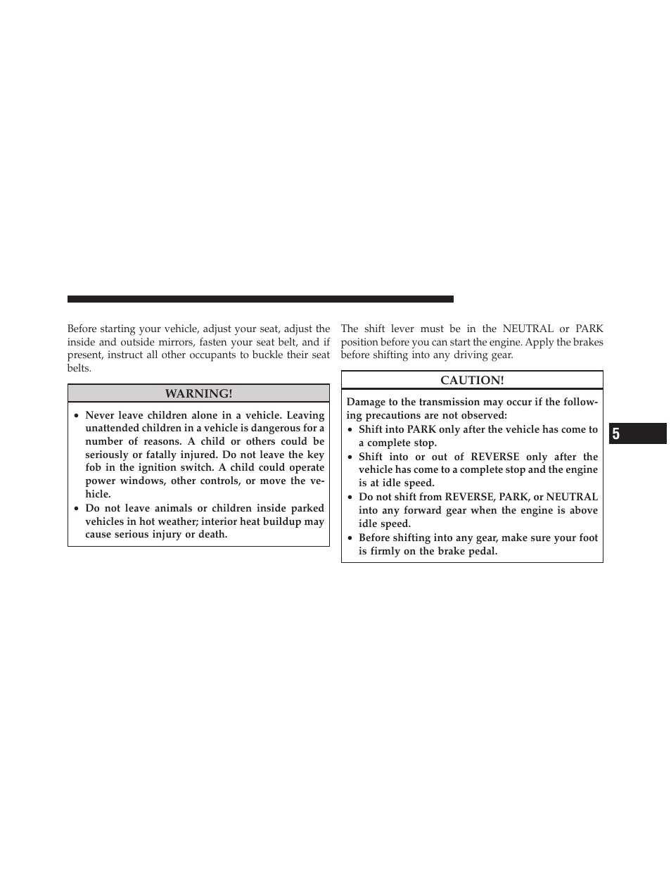 Starting procedures, Automatic transmission | Dodge CHARGER 2010 User Manual | Page 254 / 478