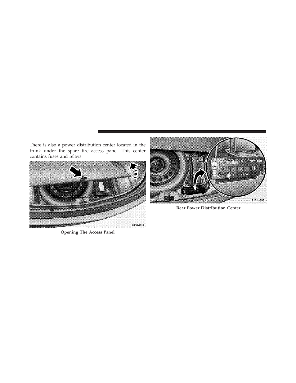 Rear power distribution center | Dodge CHARGER 2010 User Manual | Page 407 / 478