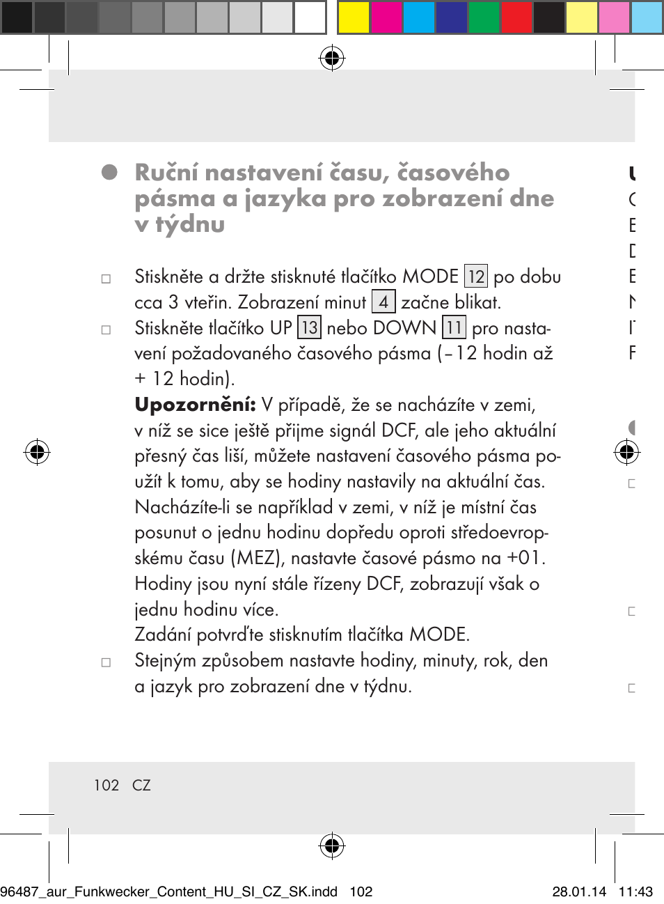 Nastavení alarmu | Auriol Z31961 User Manual | Page 102 / 153