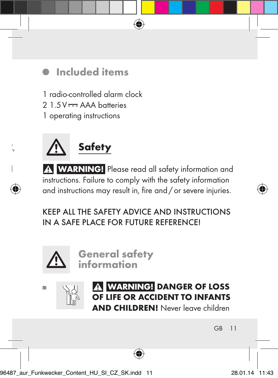 Technical information, Included items, Safety | General safety information | Auriol Z31961 User Manual | Page 11 / 153