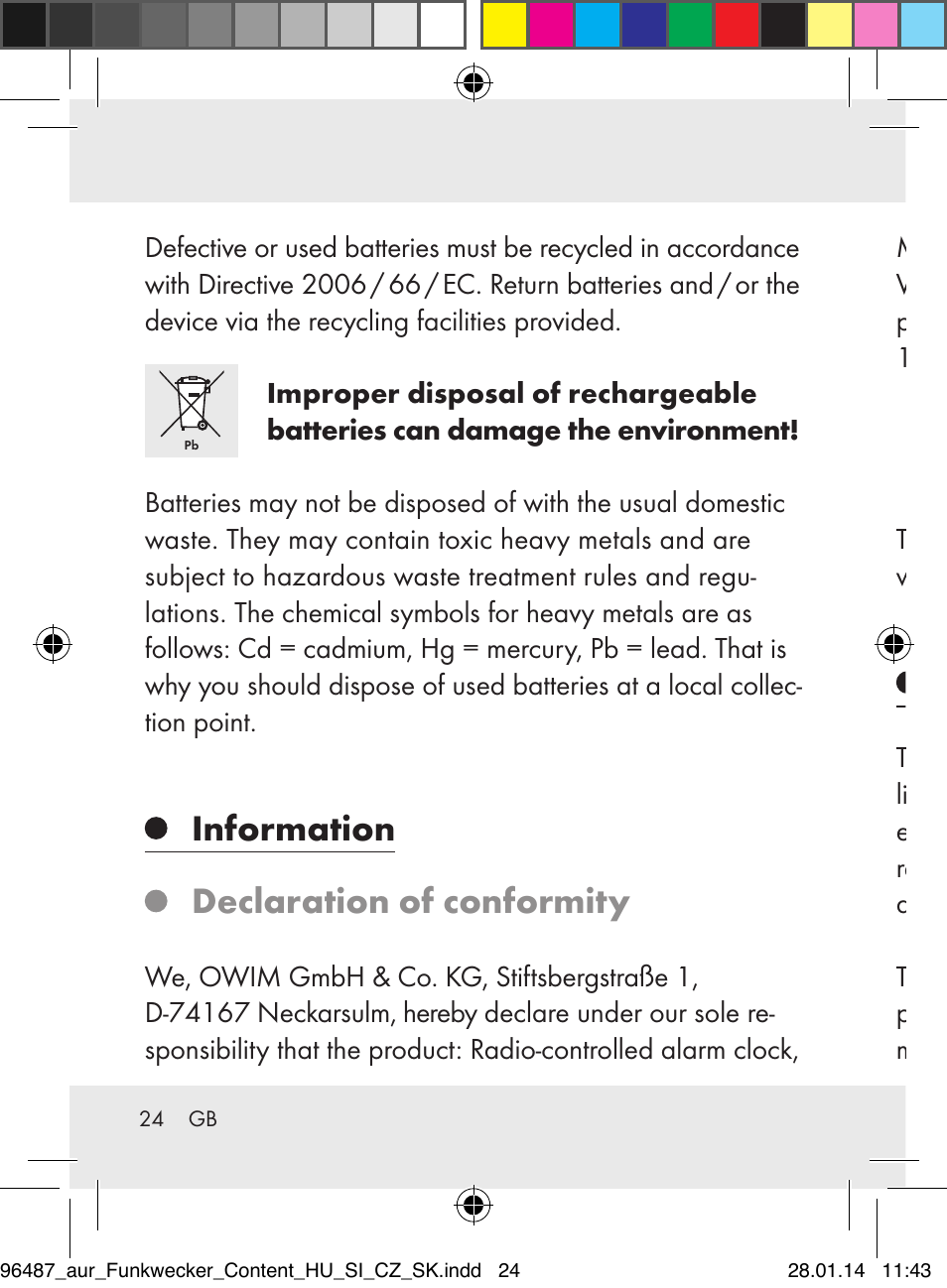 Warranty, Information declaration of conformity | Auriol Z31961 User Manual | Page 24 / 153