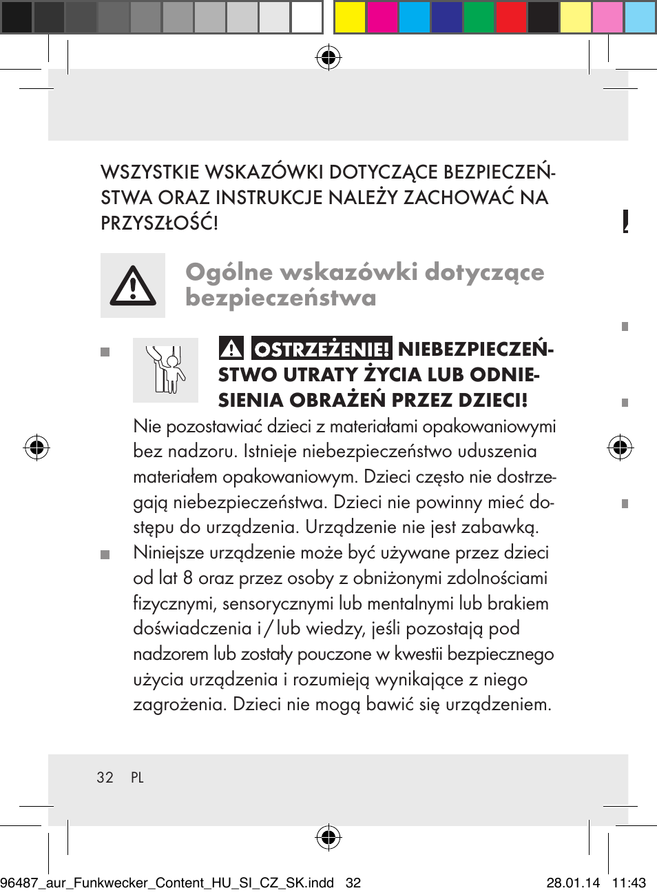 Ogólne wskazówki dotyczące bezpieczeństwa | Auriol Z31961 User Manual | Page 32 / 153