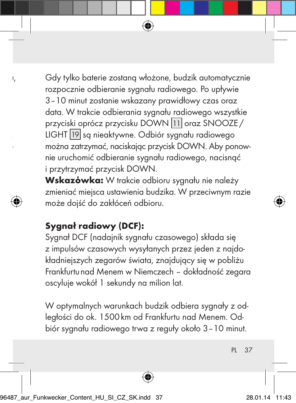 Uruchomienie budzika | Auriol Z31961 User Manual | Page 37 / 153