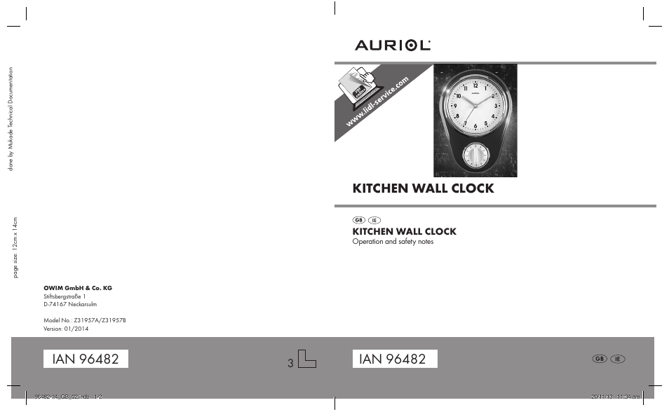 Auriol Z31957A_B User Manual | 7 pages