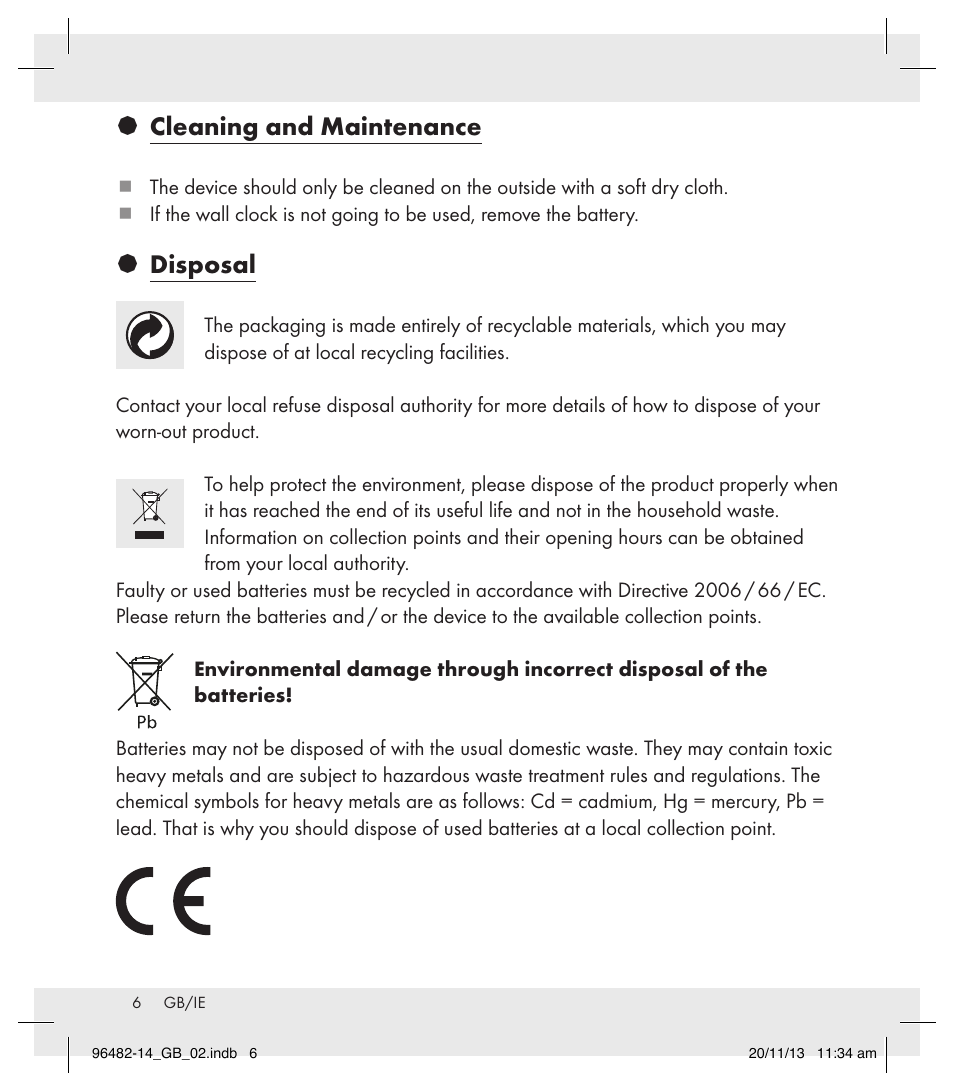 Cleaning and maintenance, Disposal | Auriol Z31957A_B User Manual | Page 6 / 7