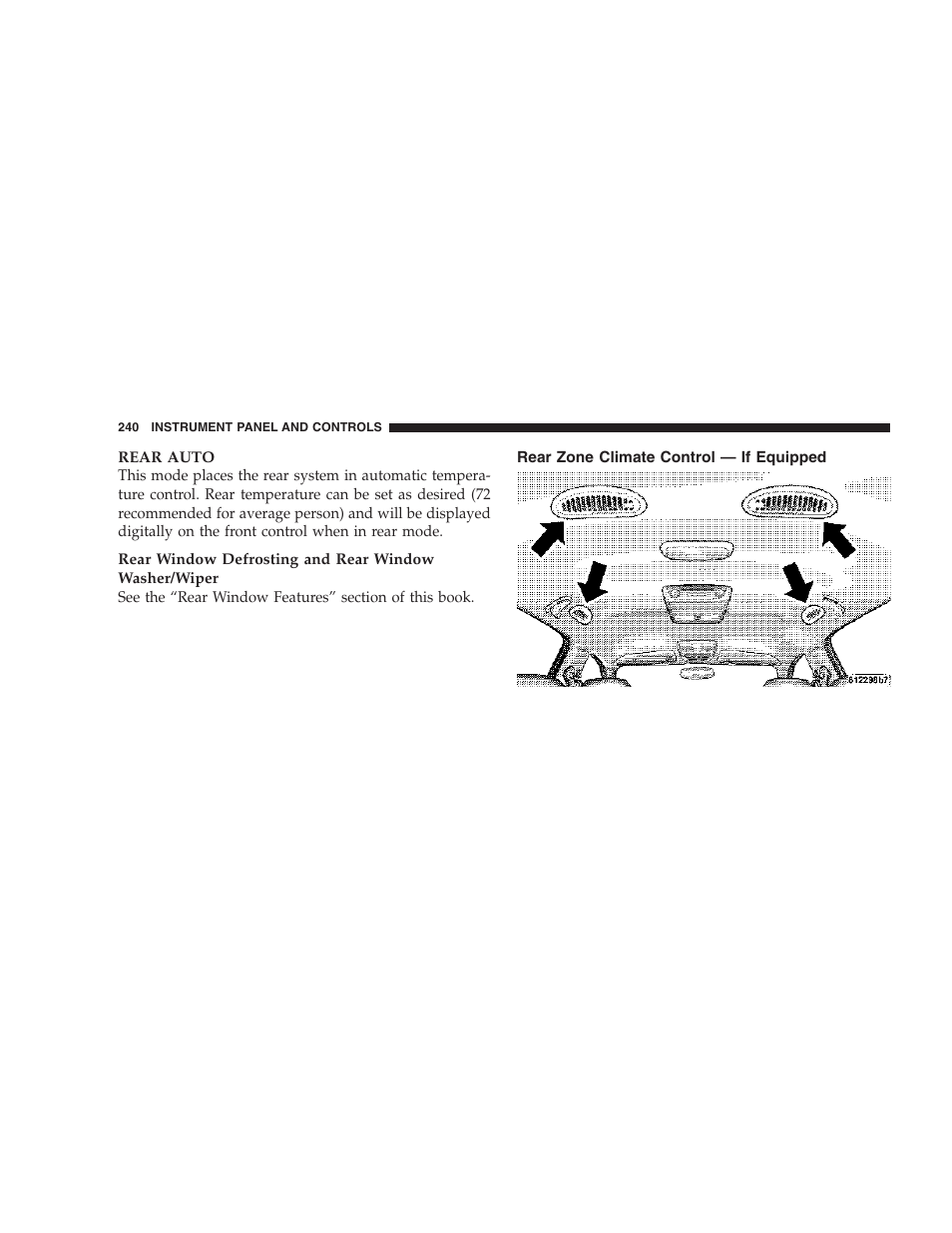 Rear zone climate control — if equipped | Dodge 2007 HB Durango User Manual | Page 240 / 475