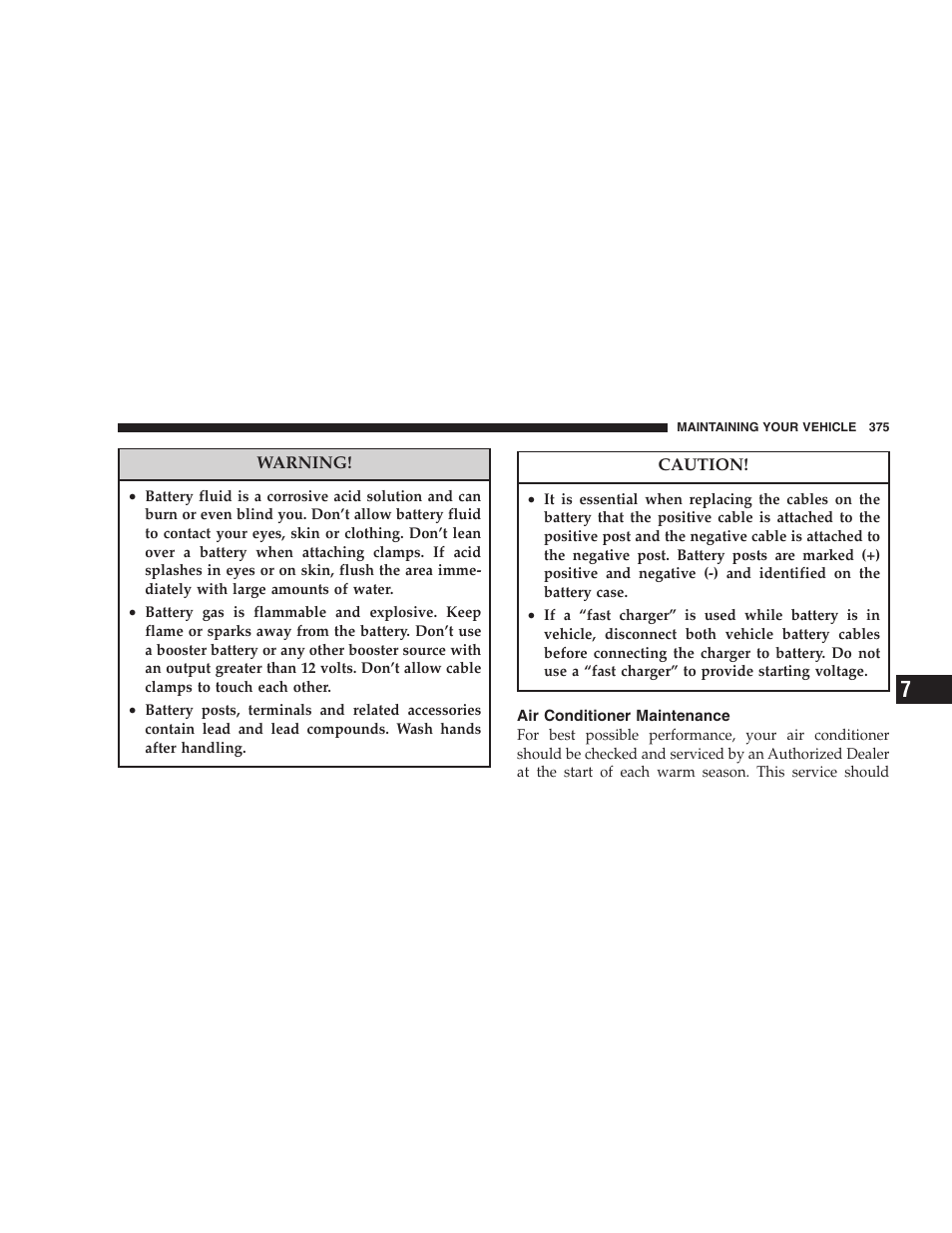 Air conditioner maintenance | Dodge 2007 HB Durango User Manual | Page 375 / 475