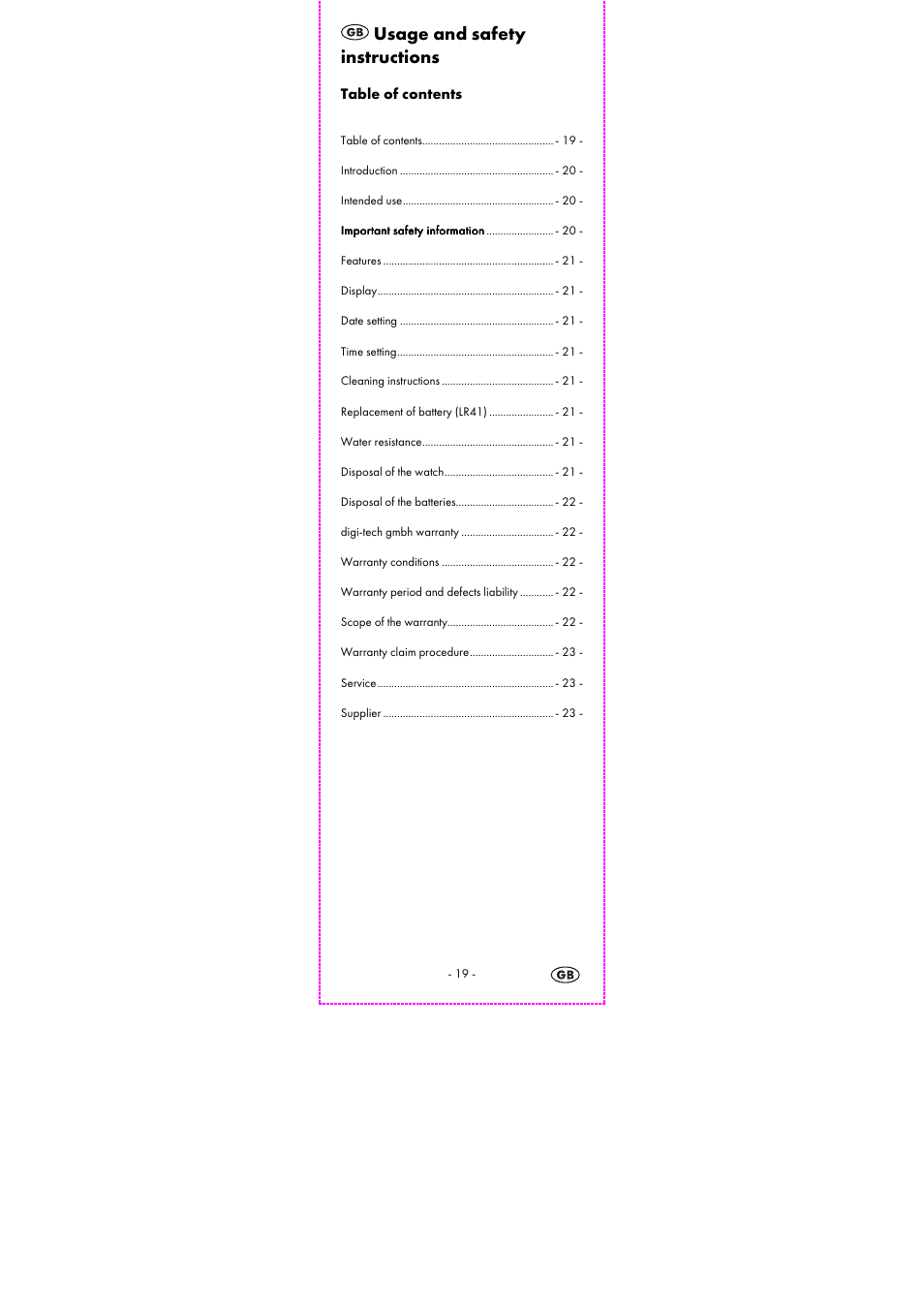 Usage and safety instructions | Auriol 2-LD3925-1_2 User Manual | Page 21 / 26