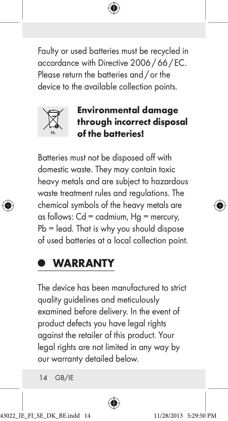 Warranty | Auriol Z31970 User Manual | Page 14 / 65