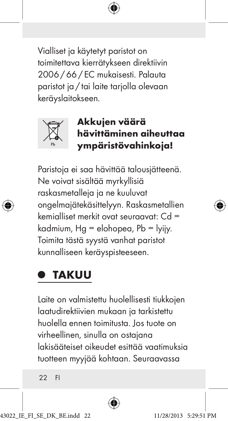Takuu | Auriol Z31970 User Manual | Page 22 / 65