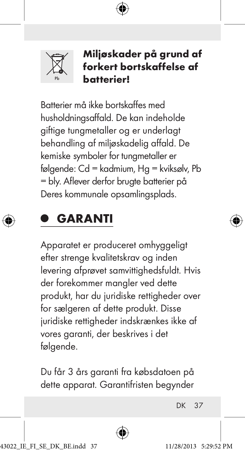 Garanti | Auriol Z31970 User Manual | Page 37 / 65