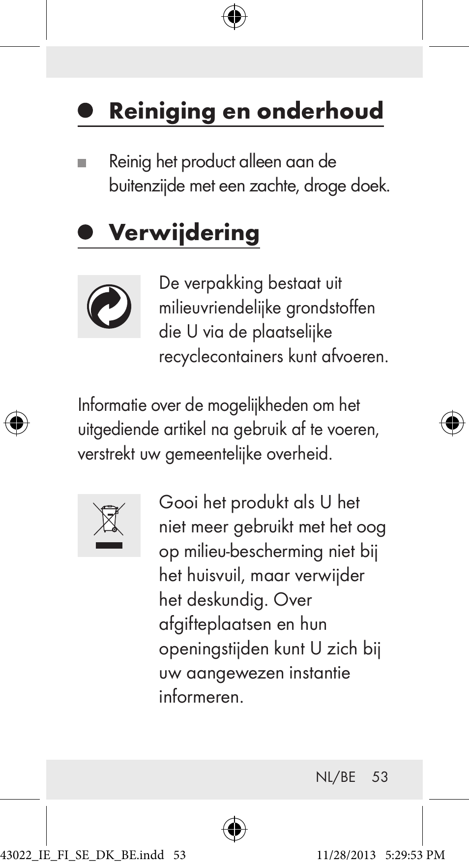 Reiniging en onderhoud, Verwijdering | Auriol Z31970 User Manual | Page 53 / 65