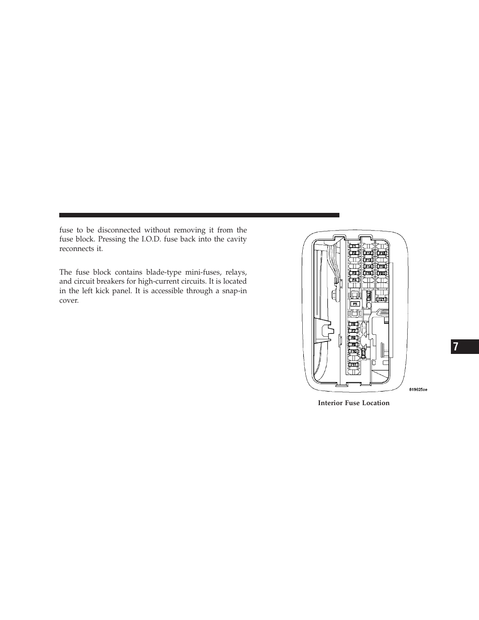Interior fuses | Chrysler 2009 Aspen Hybrid User Manual | Page 101 / 138