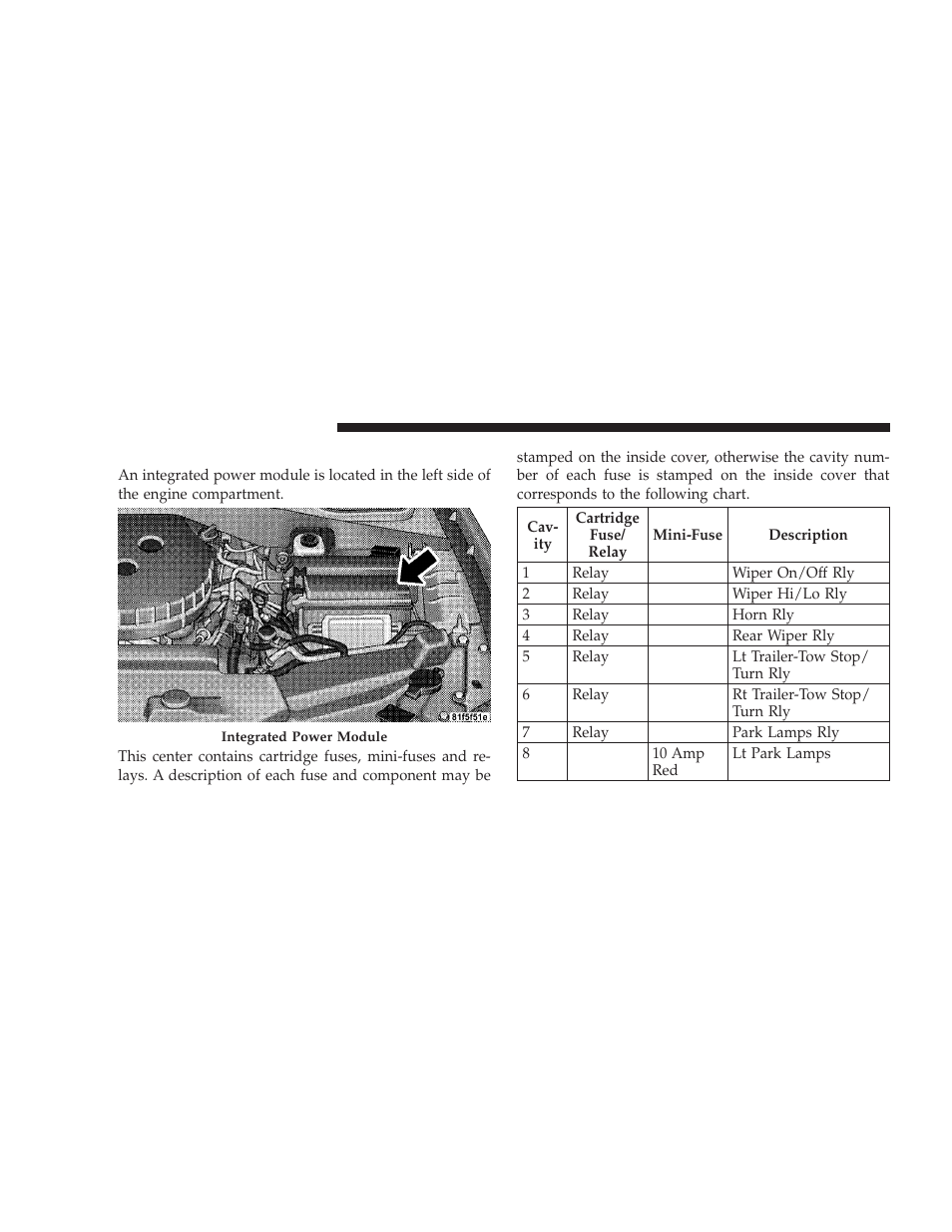 Integrated power module | Chrysler 2009 Aspen Hybrid User Manual | Page 108 / 138