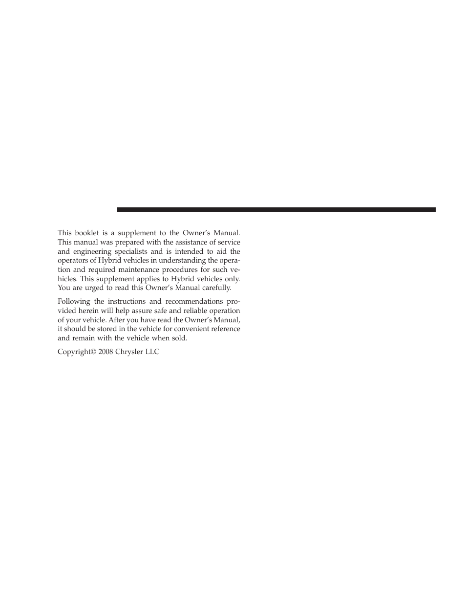 Introduction | Chrysler 2009 Aspen Hybrid User Manual | Page 6 / 138