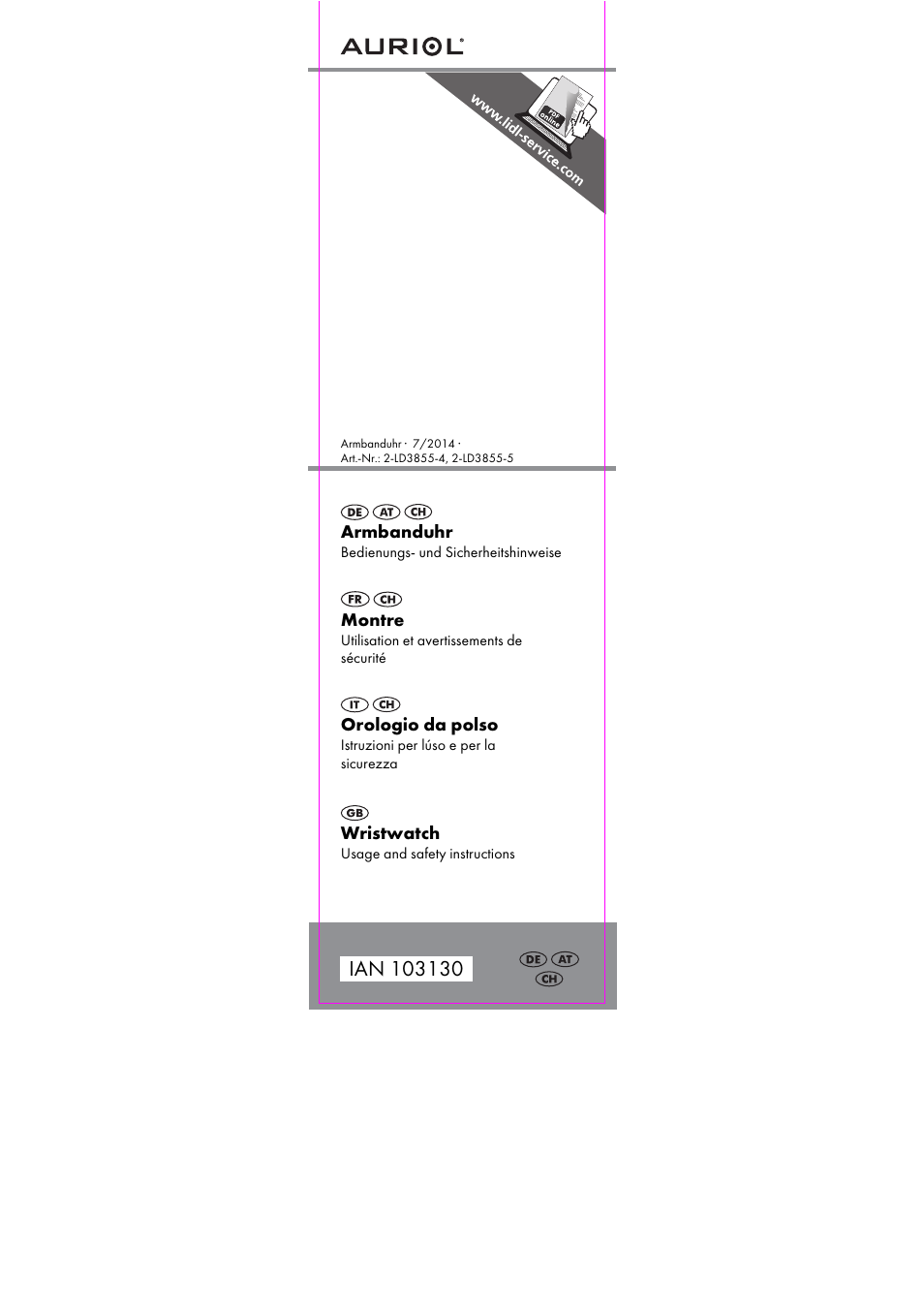 Auriol 2-LD3855-4_5 User Manual | 24 pages