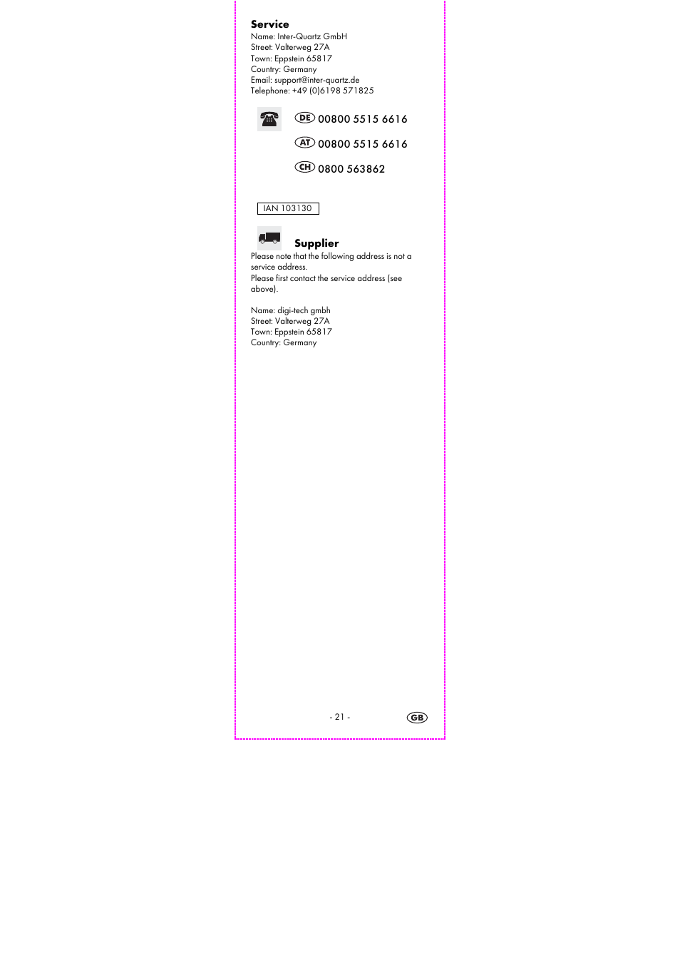 Auriol 2-LD3855-4_5 User Manual | Page 23 / 24