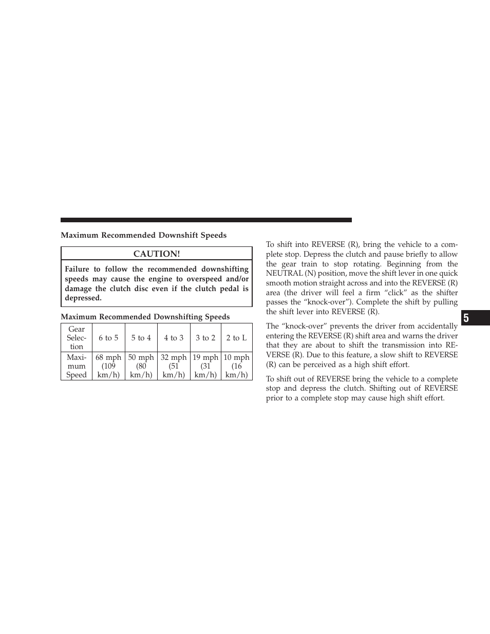 Reverse shifting | Dodge 2009 Dodge Ram Pickup 2500 User Manual | Page 71 / 159