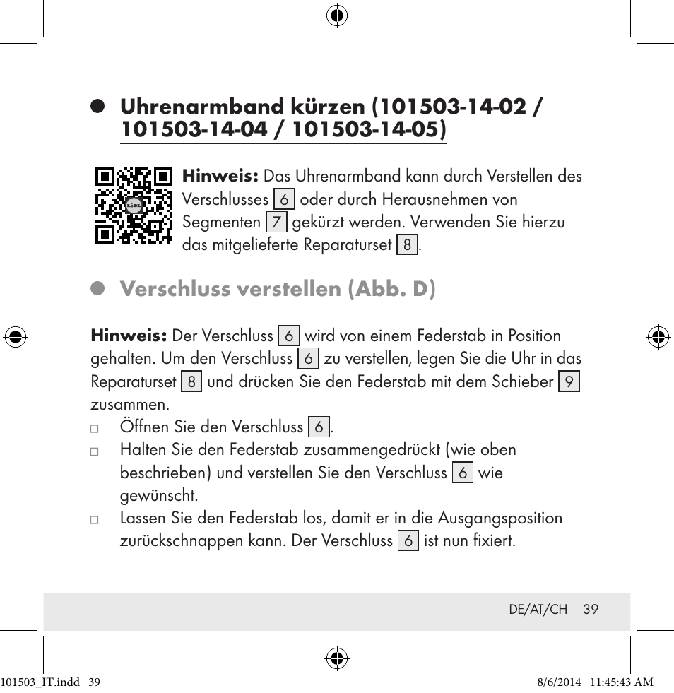 Verschluss verstellen (abb. d) | Auriol 101503-14-xx User Manual | Page 39 / 45