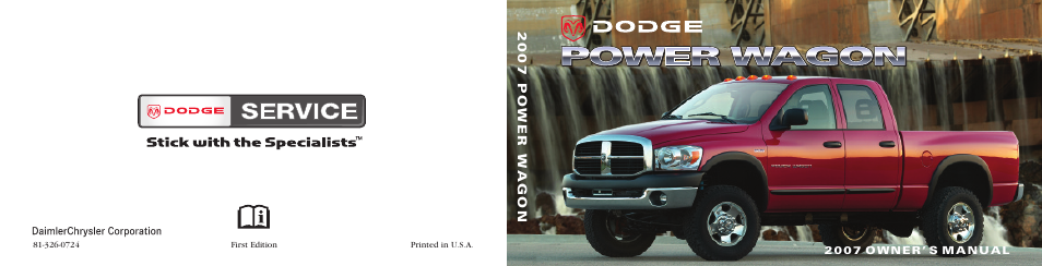 Dodge 2007 Power Wagon User Manual | 492 pages