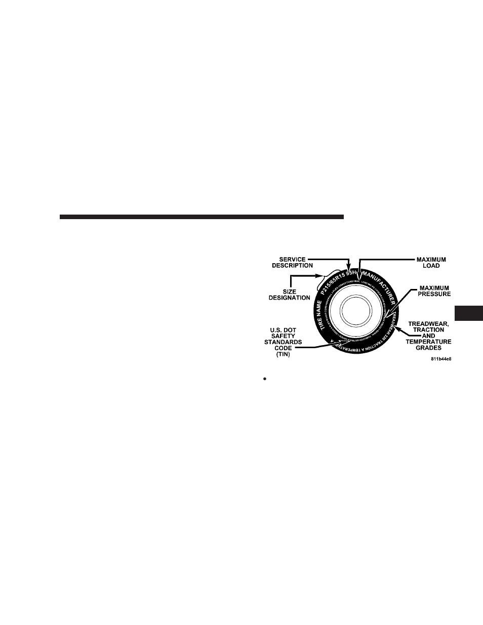 Tire safety information, Tire markings, Multi displacement system (mds) - 5.7l engine | Only | Dodge 2007 Power Wagon User Manual | Page 314 / 492