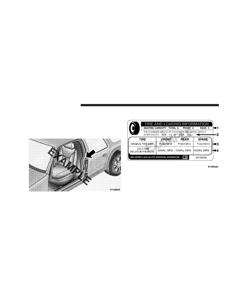 Tire loading and tire pressure | Dodge 2007 Power Wagon User Manual | Page 319 / 492