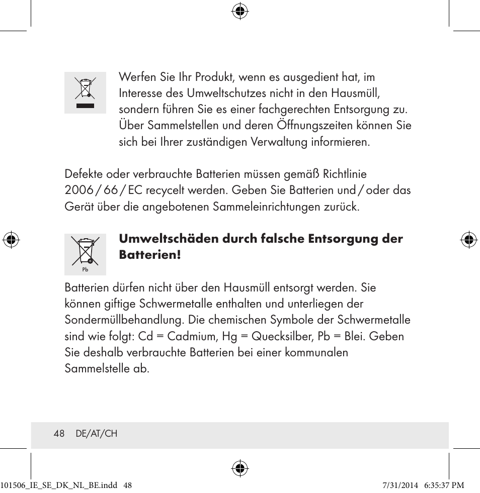 Auriol 101506-14-xx User Manual | Page 48 / 51