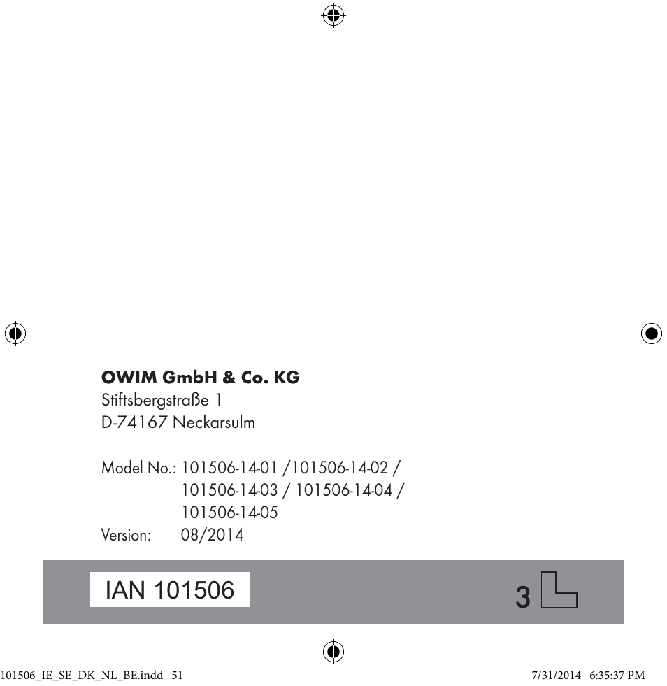 Auriol 101506-14-xx User Manual | Page 51 / 51