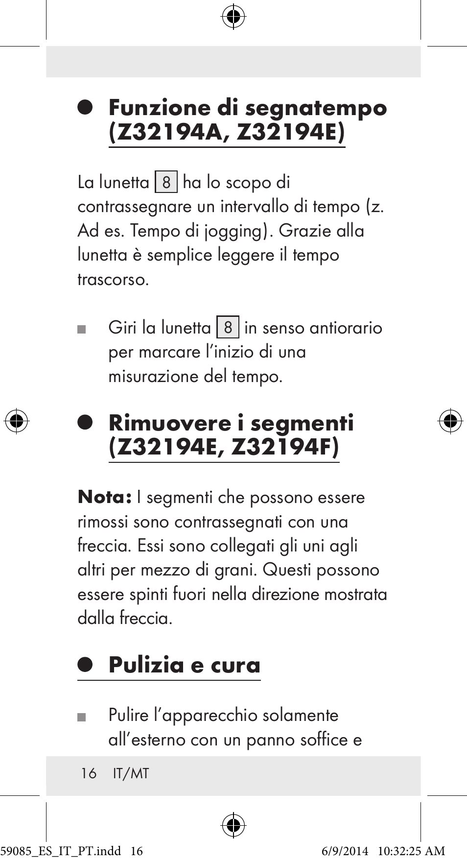 Pulizia e cura | Auriol Z32194 User Manual | Page 16 / 42