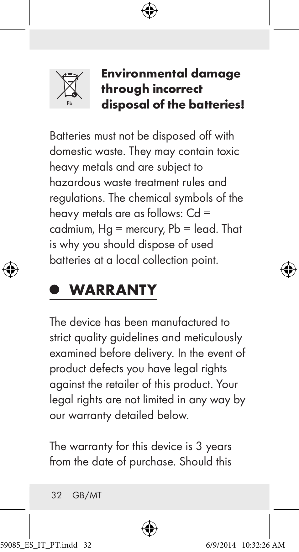 Warranty | Auriol Z32194 User Manual | Page 32 / 42