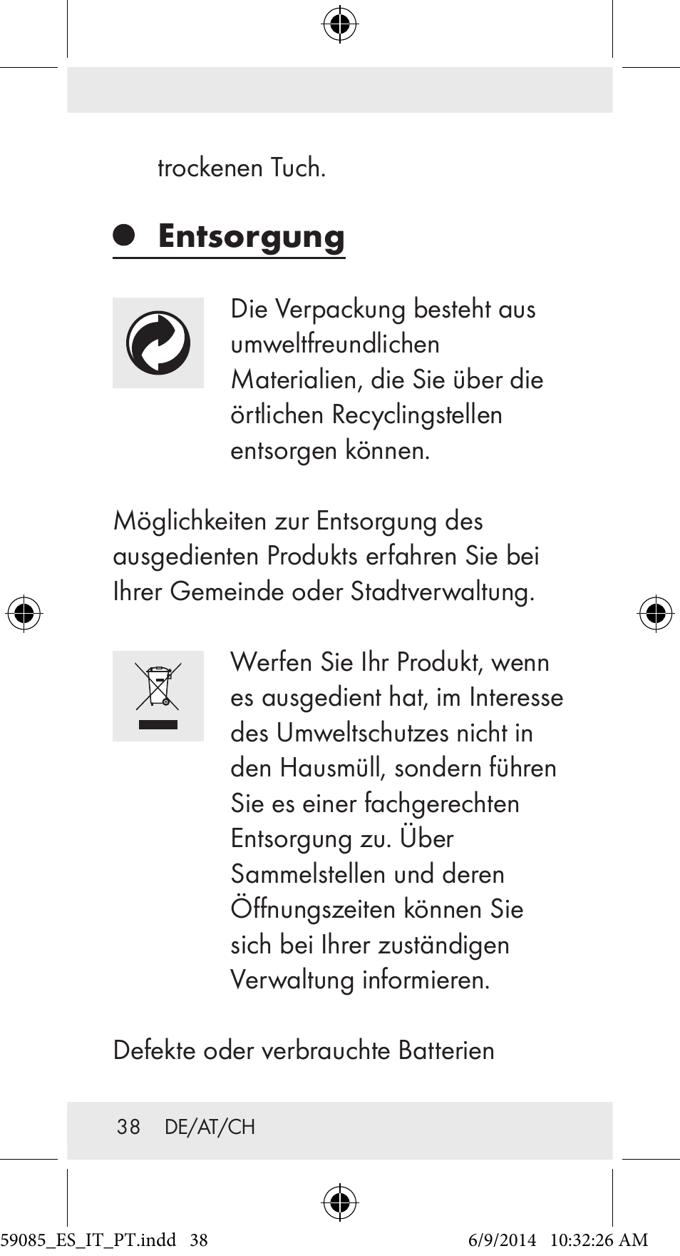 Entsorgung | Auriol Z32194 User Manual | Page 38 / 42