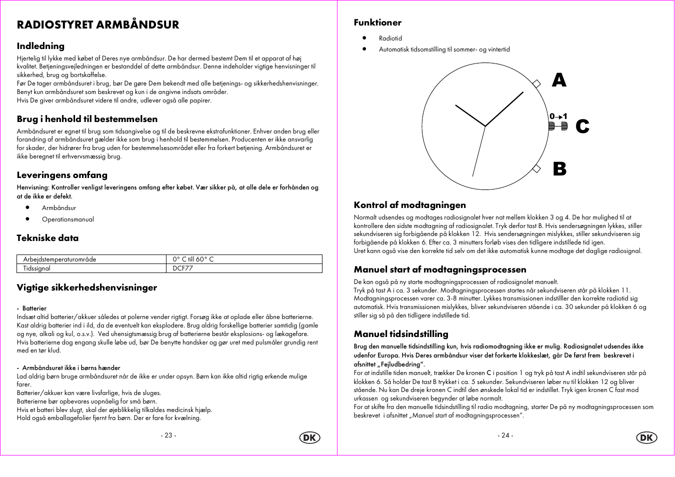 Radiostyret armbåndsur | Auriol 2-LD3824-8_9 User Manual | Page 13 / 27