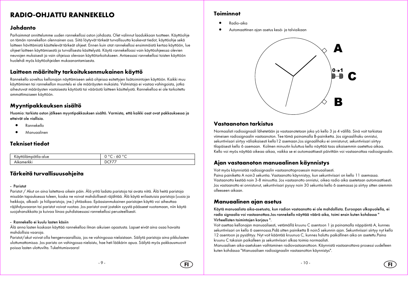Radio-ohjattu rannekello | Auriol 2-LD3824-8_9 User Manual | Page 6 / 27