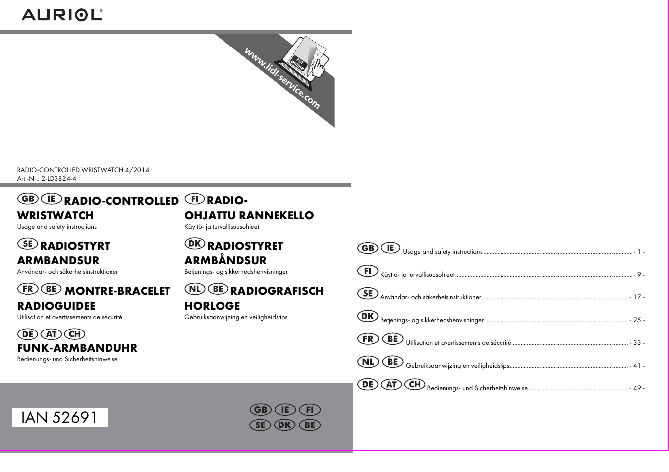 Auriol 2-LD3824-4 User Manual | 30 pages