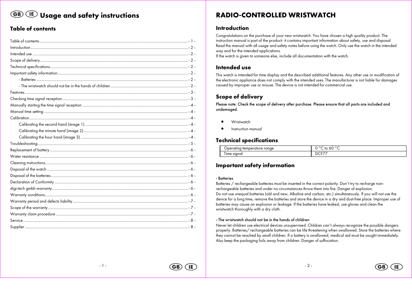 Auriol 2-LD3824-4 User Manual | Page 2 / 30