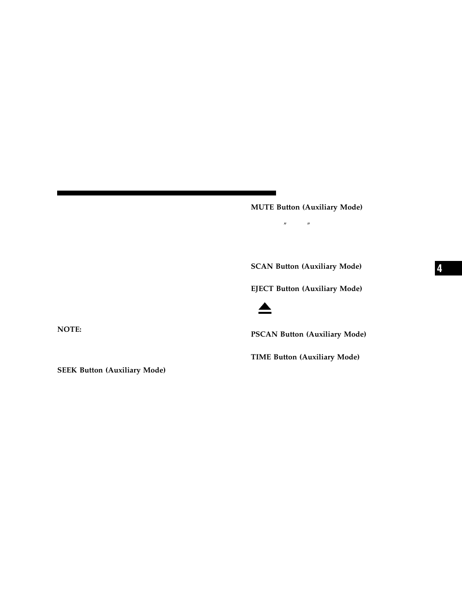 Operation instructions - auxiliary mode | Dodge 2006 LX Magnum User Manual | Page 165 / 376