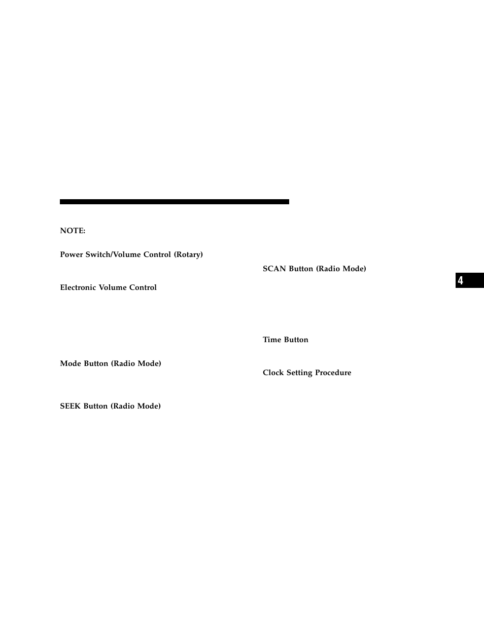 Operating instructions - radio mode | Dodge 2006 LX Magnum User Manual | Page 167 / 376