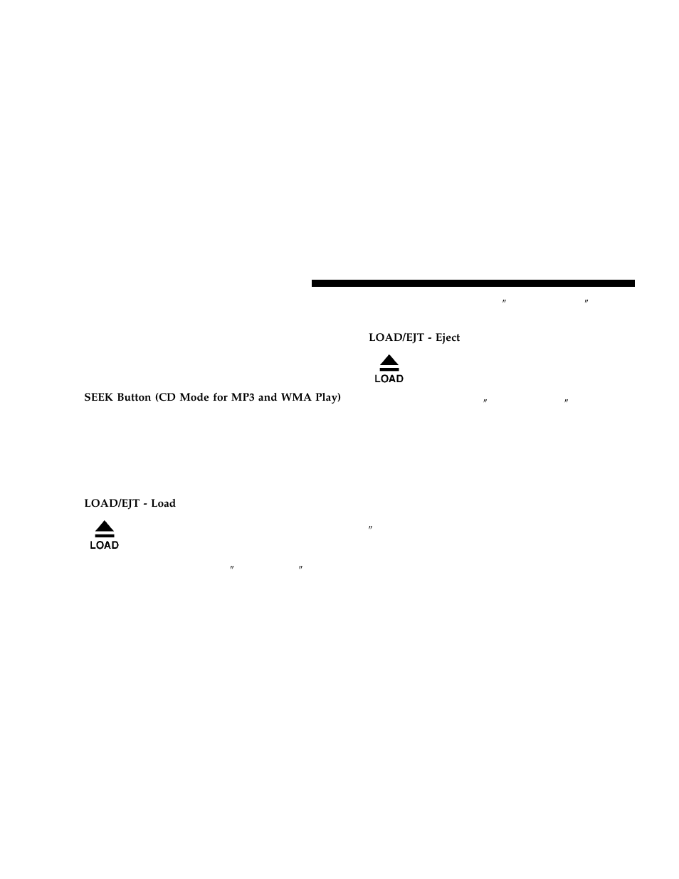 Operation instructions - (cd mode for mp3, And wma audio play), Load/eject button (cd mode for mp3 and | Wma play) | Dodge 2006 LX Magnum User Manual | Page 176 / 376