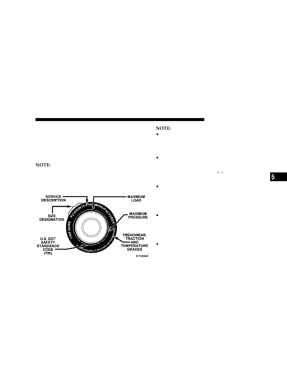 Multi displacement system (mds) - 5.7l, Engine only, Tire safety information | Tire markings | Dodge 2006 LX Magnum User Manual | Page 223 / 376