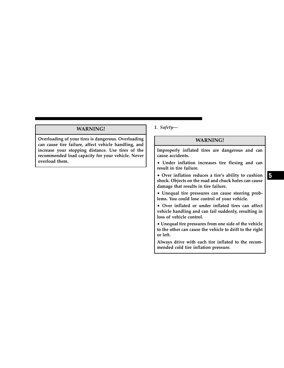 Tires—general information, Tire pressure | Dodge 2006 LX Magnum User Manual | Page 231 / 376