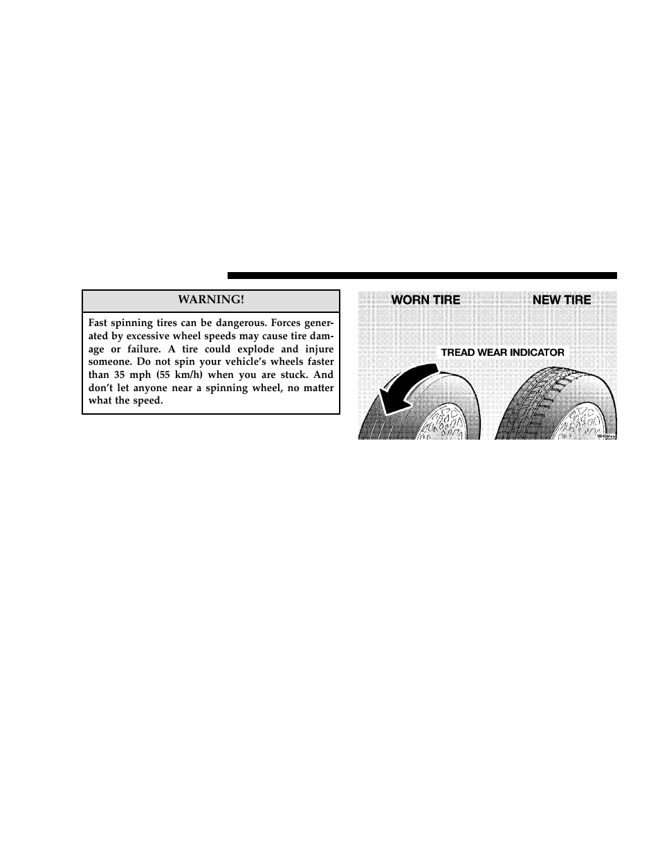 Tread wear indicators | Dodge 2006 LX Magnum User Manual | Page 236 / 376