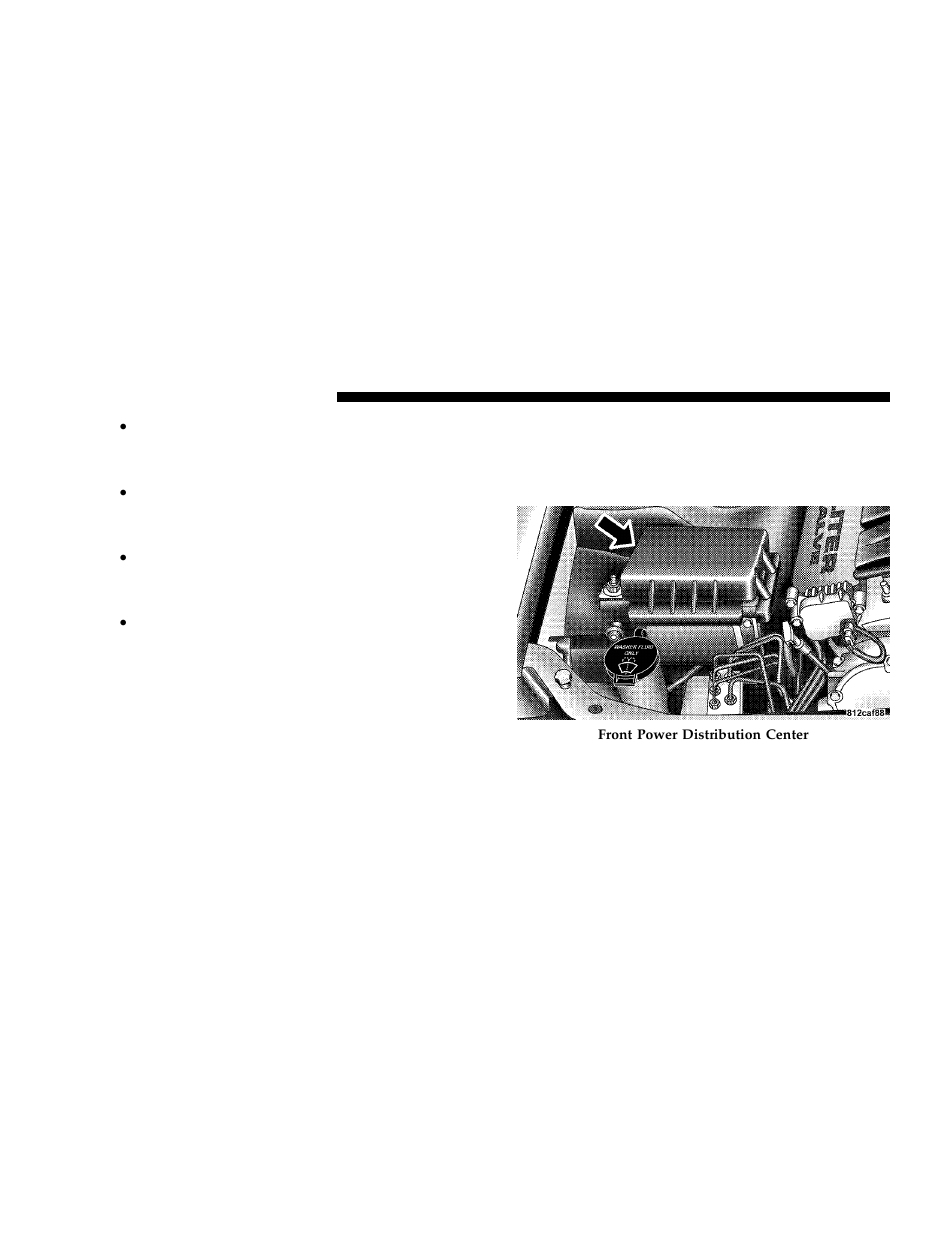 Power distribution centers, Front power distribution center | Dodge 2006 LX Magnum User Manual | Page 318 / 376