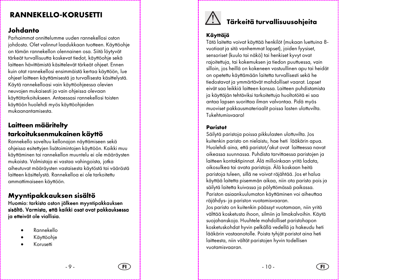 Rannekello-korusetti | Auriol 2-LD3885 User Manual | Page 6 / 30