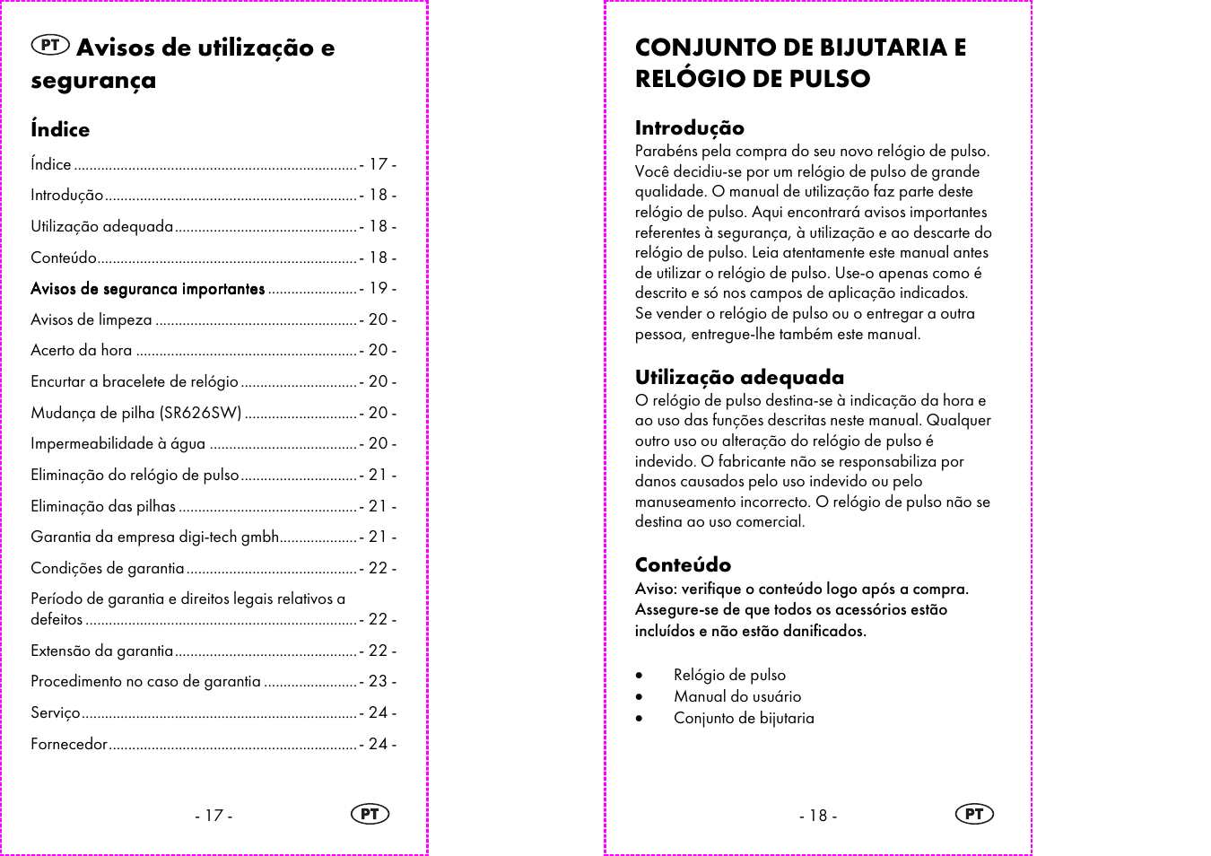 Avisos de utilização e segurança, Conjunto de bijutaria e relógio de pulso | Auriol 2-LD3885 User Manual | Page 10 / 22